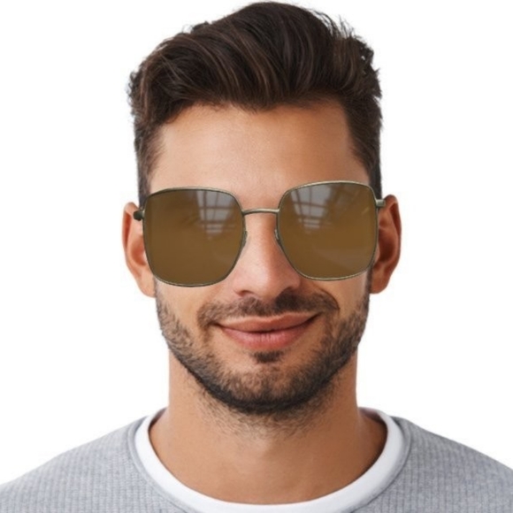 NEW GUCCI SQUARE SUNGLASSES GG0802S 002 GUCCI UNISEX EYEWEAR - Picture 7 of 11